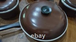 CLUB ALUMINUM COOKWARE 10 PC. SET OF POTS PANS DUTCH OVEN WithLIDS BROWN