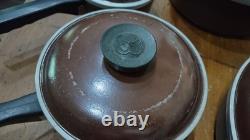 CLUB ALUMINUM COOKWARE 10 PC. SET OF POTS PANS DUTCH OVEN WithLIDS BROWN