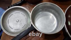 CLUB ALUMINUM COOKWARE 10 PC. SET OF POTS PANS DUTCH OVEN WithLIDS BROWN