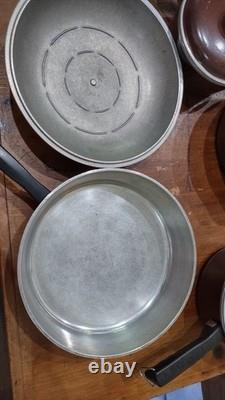 CLUB ALUMINUM COOKWARE 10 PC. SET OF POTS PANS DUTCH OVEN WithLIDS BROWN
