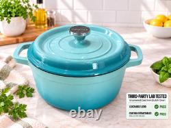 COOLIZA 4 qt. Round Enameled Cast Iron Dutch Oven with Lid