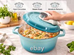 COOLIZA 4 qt. Round Enameled Cast Iron Dutch Oven with Lid