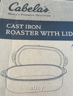 Cabela's Cast Iron Roaster with Lid Dutch Oven Pan Skillet Fire Cooking Seasoned