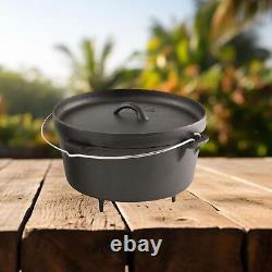 Camp Dutch Oven Iron Metal Handle Use in The Oven Cookware with Lid for Stewing