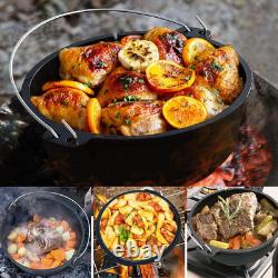 Camping Dutch Oven, 12 Qt Pre-Seasoned Camping Cookware Pot with Lid Lid Lifter