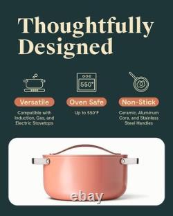 Caraway 6.5 Qt Ceramic Nonstick Dutch Oven Pot Lid Perracotta
