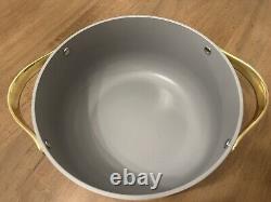 Caraway Dutch Oven Ceramic Non-stick 6.5 Qt Iconic Series White & Gold WithLid-HTF