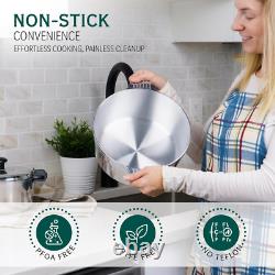 Cast Aluminum Dutch Oven with Lid 5 Quart Lightweight Cookware Pot with Silico