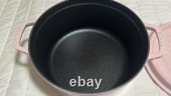 Cast Iron 4 qt, Round, Dutch Oven, Pink Peony