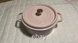 Cast Iron 4 qt, Round, Dutch Oven, Pink Peony