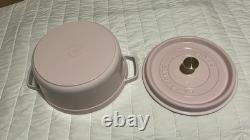 Cast Iron 4 qt, Round, Dutch Oven, Pink Peony