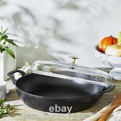 Cast Iron Braiser with Glass Lid, Dutch Oven, 3.5-Quart, Serves 3-4, Made in Fra