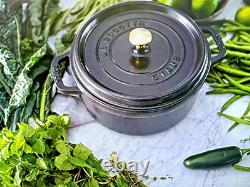Cast Iron Dutch Oven 4-qt Round Cocotte, Made in France, Serves 3-4, Matte Black