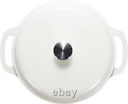 Cast Iron Dutch Oven Pot with Lid, Enameled, Round, Dual Handles, Heavy-Duty, La