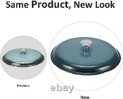 Cast Iron Dutch Oven Pot with Lid, Enameled, Round, Dual Handles, Heavy-Duty, La
