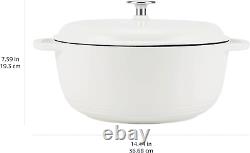 Cast Iron Dutch Oven Pot with Lid, Enameled, Round, Dual Handles, Heavy-Duty, La