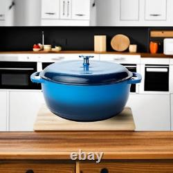 Cast Iron Dutch Oven Pot with Lid, Enameled, Round, Dual Handles, Heavy-Duty, La