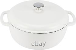Cast Iron Dutch Oven Pot with Lid, Enameled, Round, Dual Handles, Heavy-Duty, La