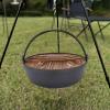Cast Iron Dutch Oven Sturdy With Wooden Lid Multifunctional Hanging Pot