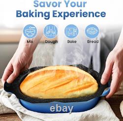 Cast Iron Dutch Oven for Sourdough 2.5QT with Non-Stick Silicone Liner