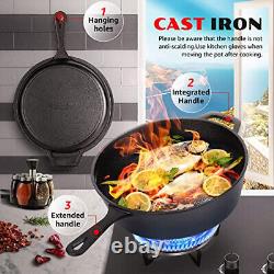Cast Iron Dutch Oven with dual use Skillet lid for Oven, Induction, Electric, Gr