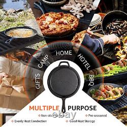 Cast Iron Dutch Oven with dual use Skillet lid for Oven, Induction, Electric, Gr