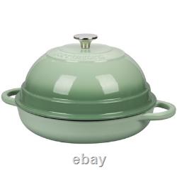 Cast Iron Enameled Dutch Oven Pot with Lid for Bread Baking 6 Quart Green