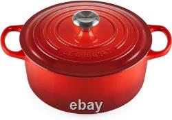 Cast Iron Round Dutch Oven, Size 5.5 Qt, In Red/Cerise, New, By Le Creuset