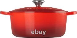 Cast Iron Round Dutch Oven, Size 5.5 Qt, In Red/Cerise, New, By Le Creuset