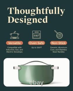 Ceramic Dutch Oven Pot with Lid (6.5 qt, 10.5) Non Toxic, PTFE & PFOA Free