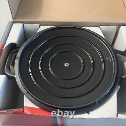 Chasseur 2.5 qt. Round Dutch Oven Black Enameled Cast-iron Cocottes France 20cm