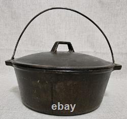 Classic Cast Iron Dutch Oven Pot with Drip Lid & Handle-Roaster Camping Vintage