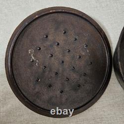 Classic Cast Iron Dutch Oven Pot with Drip Lid & Handle-Roaster Camping Vintage