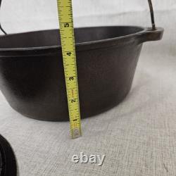 Classic Cast Iron Dutch Oven Pot with Drip Lid & Handle-Roaster Camping Vintage