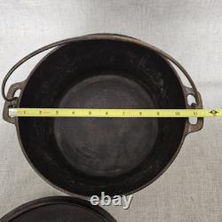 Classic Cast Iron Dutch Oven Pot with Drip Lid & Handle-Roaster Camping Vintage