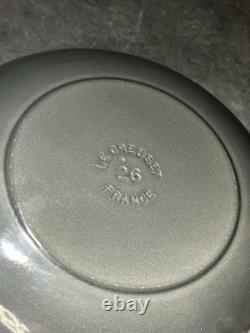 Classic Le Creuset No. 26 Enamel Dutch Oven Rare Grey 4.25 Qt & Lid 10.75 Cast
