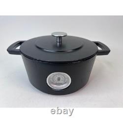 Combekk Dutch Oven Rails Black Cast Iron Roaster Lid Thermometer 24cm EUC