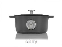 Combekk Railway Cast Iron 4.25 Quart Dutch Oven withThermometer, 9.5