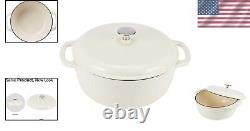 Compact 4.3-Quart Enameled Dutch Oven with Lid Perfect for Sauces & Sides