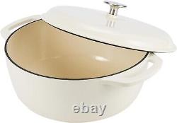 Compact 4.3-Quart Enameled Dutch Oven with Lid Perfect for Sauces & Sides