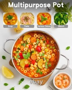 Cooks Standard 8-Quart Stainless Steel Stockpot Glass Lid Large Dutch Oven