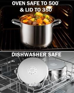 Cooks Standard 8-Quart Stainless Steel Stockpot Glass Lid Large Dutch Oven