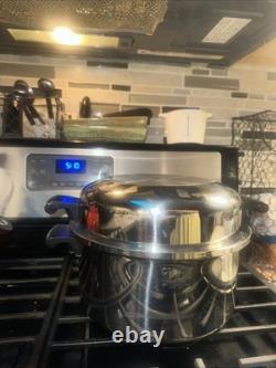 Cordon Bleu 6.5 Qt Stockpot 7-Ply Surgical T304 Stainless Dutch Oven Fry Pan Lid