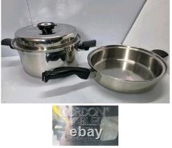 Cordon Bleu 6 Qt Stockpot 7-Ply Surgical T304 SS Dutch Oven & Sauté Pan One Lid