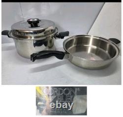Cordon Bleu 6 Qt Stockpot 7-Ply Surgical T304 SS Dutch Oven & Sauté Pan One Lid