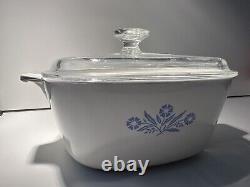 Corning Ware A-5 Vintage 5 Quart Square White Casserole Dutch Oven With Lid 1959