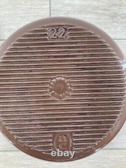Cousances 22 Brown Cast Iron Enamel Dutch Oven Lid Pan Cookware France Handles