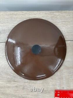 Cousances 22 Brown Cast Iron Enamel Dutch Oven Lid Pan Cookware France Handles