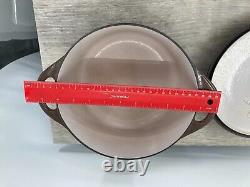Cousances 22 Brown Cast Iron Enamel Dutch Oven Lid Pan Cookware France Handles