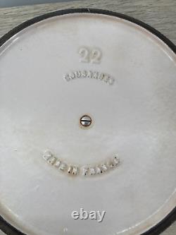 Cousances 22 Brown Cast Iron Enamel Dutch Oven Lid Pan Cookware France Handles
